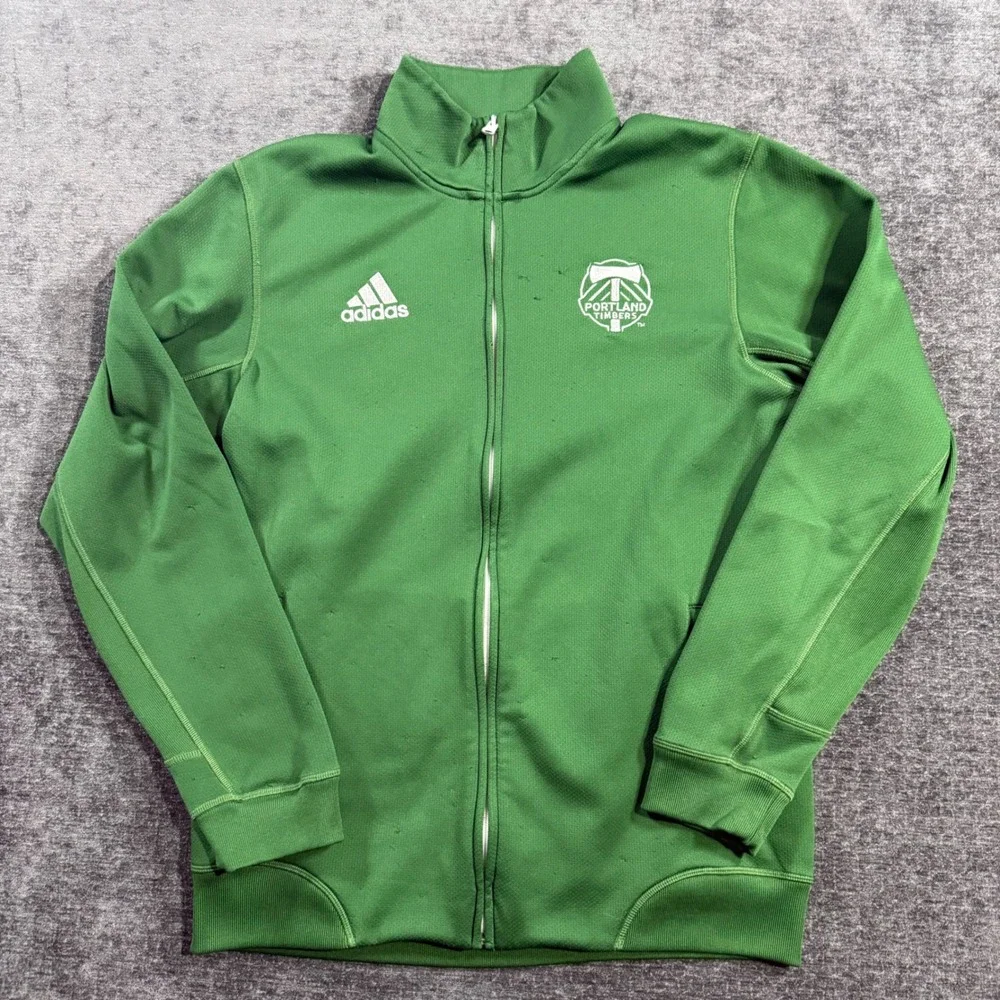 Adidas‎ Portland Timbers MLS Soccer Track Jacket Mens Medium Green Full Zip